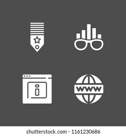 seo icon. 4 seo set with ui, www and rank vector icons for web and mobile app