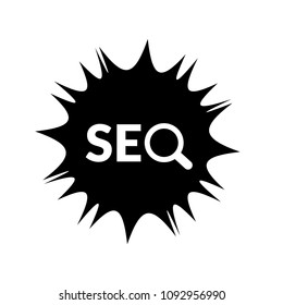 SEO icon and cartoon bubble. Modern concept