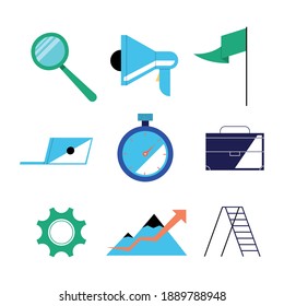 Seo icon collection design, Digital marketing ecommerce and online theme Vector illustration