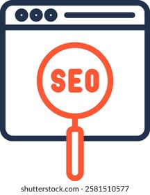 Seo Icon Color Line Vector Illustration
