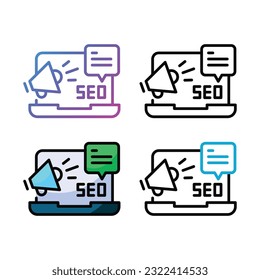 SEO icon design in four variation color