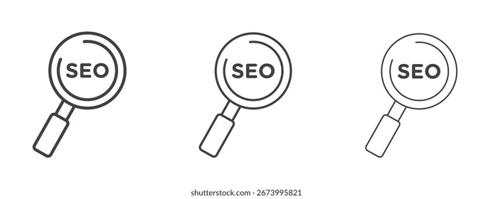 Diseño del icono del SEO, conveniente para el Web, las infografías, la interfaz y los App.