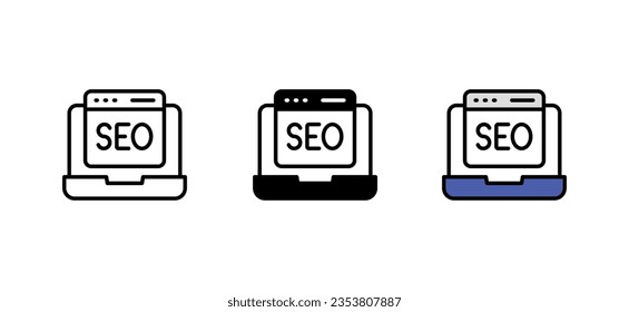 Diseño de icono de Seo con ilustración de fondo blanco