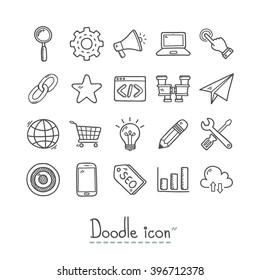 SEO Icon. Doodles Icon. Hand drawn Icon.