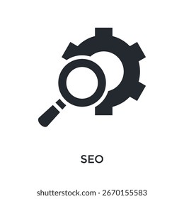Estilo De Glifo Do Ícone De Seo. Ilustração De Vetor Para Design Gráfico