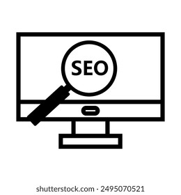 Seo icon illustrated on background