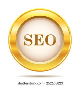 SEO icon. Internet button on white background. EPS10 vector. 