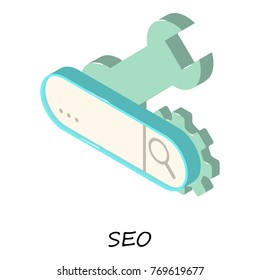 Seo icon. Isometric illustration of seo vector icon for web