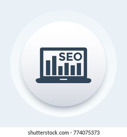 seo icon with laptop and graph