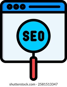 Seo Icon Lineal Color Vector Illustration