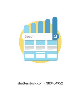 Seo Icon. Seo modern vector illustration concept. Seo Icon for website. Seo optimization, programming process and web analytics. Seo Icon isolated. Seo concept. Seo for  website statistic. Seo vector