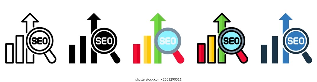 Seo Icon Multiple Style Vector Illustration