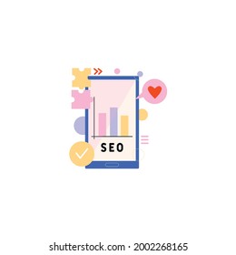 Seo-Symbol auf weißem Hintergrund
