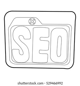 Seo icon. Outline illustration of seo vector icon for web