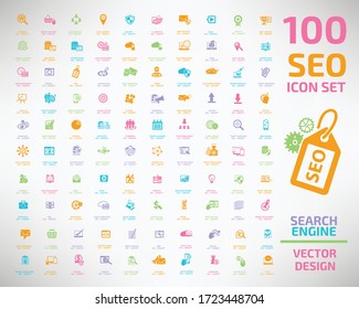 SEO Icon Search engine optimisation vector icon set