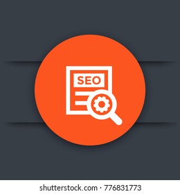 seo icon, search engine optimization vector sign