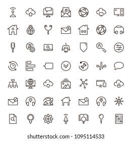Seo icon set. Collection of high quality outline social media pictograms in modern flat style. Black serach symbol for web design and mobile app on white background. Web line logo.