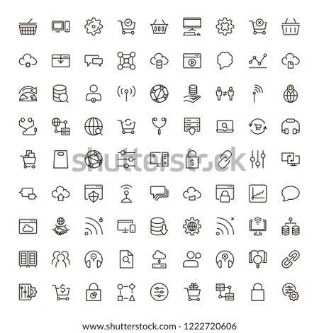 Seo icon set. Collection of high quality outline social media pictograms in modern flat style. Black serach symbol for web design and mobile app on white background. Web line logo.