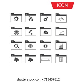  SEO icon set and Development icon set isolated on white background