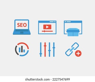 seo icon set draw artwork daily work art design illustration