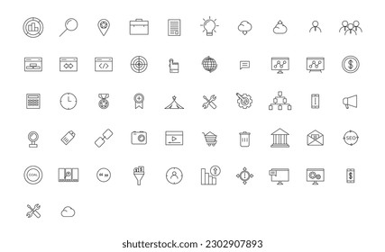 seo icon set draw artwork daily work art design illustration