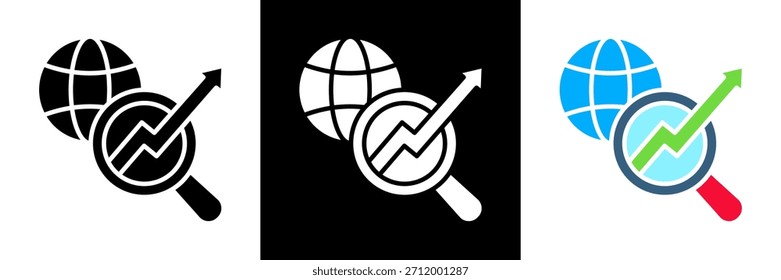 Seo Symbol Set Glyphe Vektorgrafik
