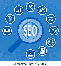 SEO icon set for Infographic