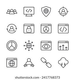 SEO icon set isolated on white
