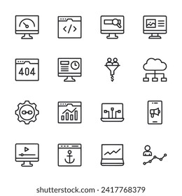 Conjunto de iconos SEO aislado en blanco