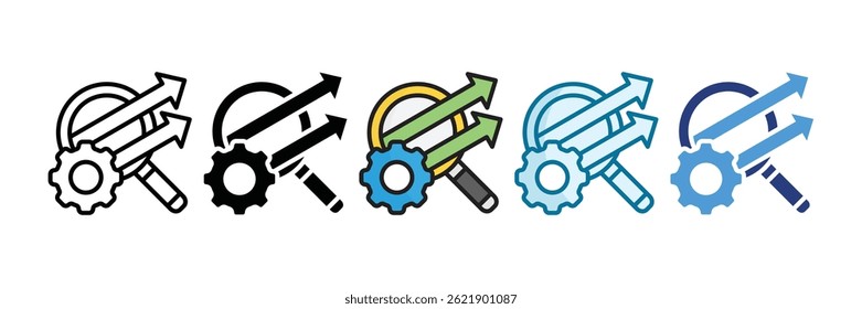 Seo Ícone Definir Coleção de Vários Estilos