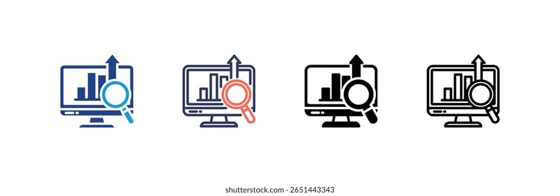 Seo icon set multiple style collection