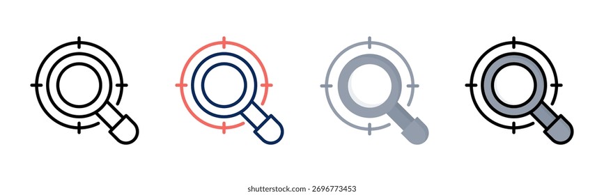 Seo icon set multiple style collection