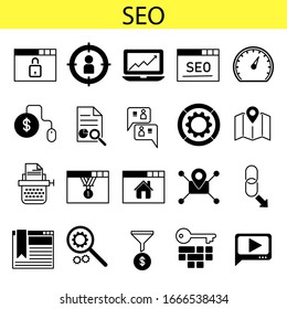 Seo icon set vector illustration symbol.