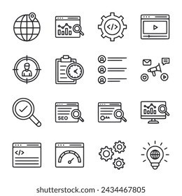 SEO-Symbolsatz Vektor-Illustration
