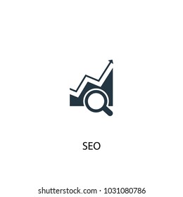 SEO icon. Simple element illustration. SEO symbol design from online business collection. Can be used for web and mobile.