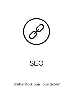 Seo icon. Single high quality outline symbol for web design or mobile app. Thin line sign for design logo. Black outline pictogram on white background