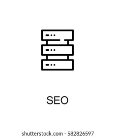 Seo icon. Single high quality outline symbol for web design or mobile app. Thin line sign for design logo. Black outline pictogram on white background