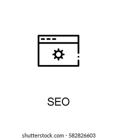 Seo icon. Single high quality outline symbol for web design or mobile app. Thin line sign for design logo. Black outline pictogram on white background
