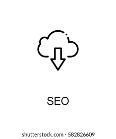 Seo icon. Single high quality outline symbol for web design or mobile app. Thin line sign for design logo. Black outline pictogram on white background
