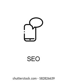 Seo icon. Single high quality outline symbol for web design or mobile app. Thin line sign for design logo. Black outline pictogram on white background