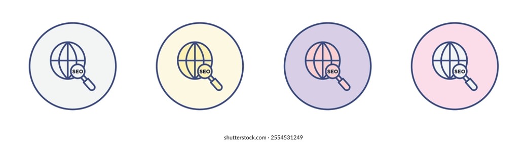 SEO icon Thin line flat illustration