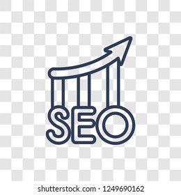 Seo icon. Trendy linear Seo logo concept on transparent background from Programming collection