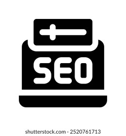 ícone de seo. ícone de glifos vetoriais para o design de seu site, celular, apresentação e logotipo.