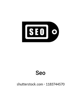 Seo icon vector isolated on white background, logo concept of Seo sign on transparent background, filled black symbol