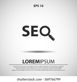 seo icon for web and mobile. flat design style