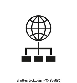 The SEO icon. WWW and browser, development, search symbol. UI. Web. Logo. Sign. Flat design. App. Stock vector