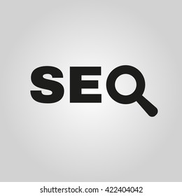 The SEO icon. WWW and browser, development symbol. UI. Web. Logo. Sign. Flat design. App. Stock vector