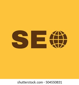 The SEO icon. WWW and browser, development, seo symbol. UI. Web. Logo. Sign. Flat design. App. Stock vector
