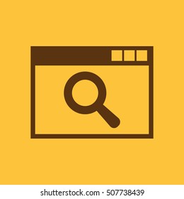 The SEO icon. WWW and browser, development, search, SEO symbol. UI. Web. Logo. Sign. Flat design. App. Stock vector