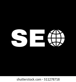 The SEO icon. WWW and browser, development, seo symbol. UI. Web. Logo. Sign. Flat design. App. Stock vector
